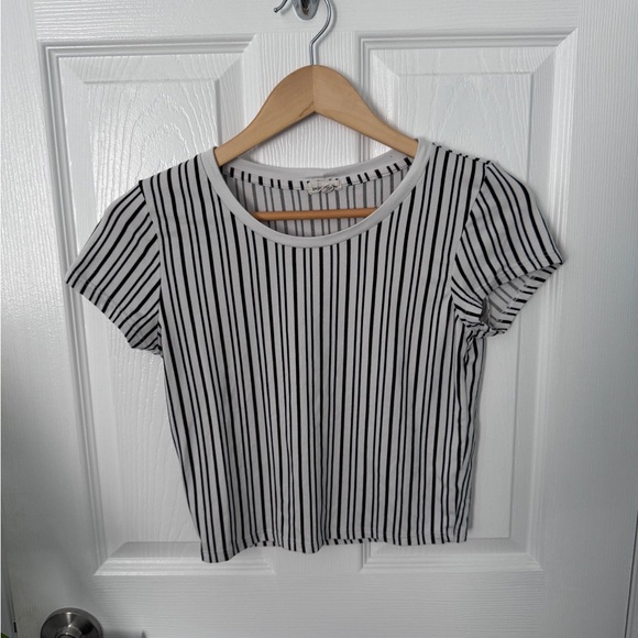 Stripped cropped T-shirt - Picture 1 of 3